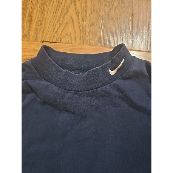 VTG 90s Nike Sweatshirt Men's XL Navy Blue High Neck Long Sleeve Swoosh - Picture 2 of 8